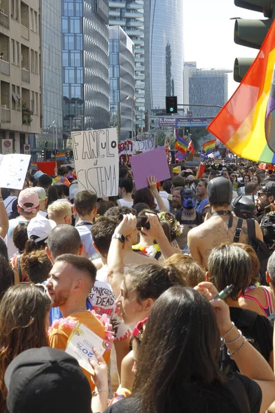 Int Milano Pride Parade 2022 Julho 2022 Milão Itália Milhares — Fotografia de Stock