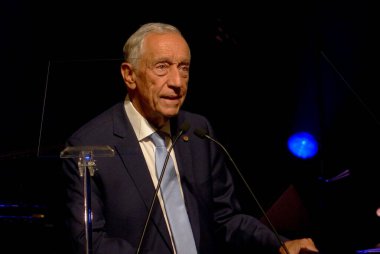 President of Portugal Marcelo Sousa participates in the opening ceremony of 26th Sao Paulo International Book Biennial. July 2, 2022, Sao Paulo, Brazil: Marcelo Rebelo de Sousa, President of Portugal, participates in the opening ceremony  clipart