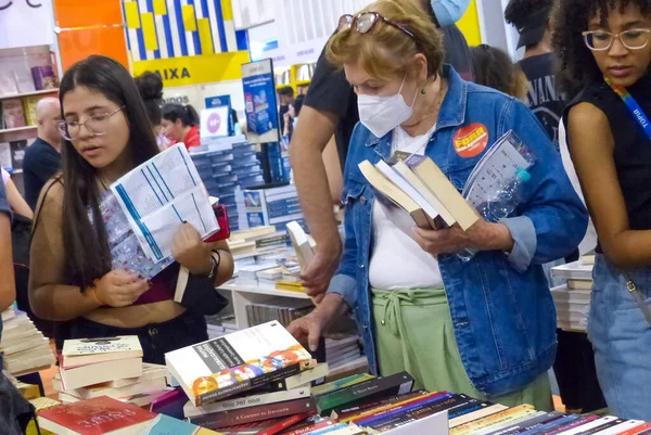 Internationale Buchbiennale Sao Paulo Juli 2022 Sao Paulo Brasilien Bewegung — Stockfoto