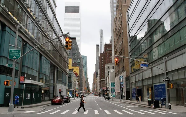 Пустая Улица Нью Йорка Связи Массовыми Путешествиями Честь Июля Июля — стоковое фото