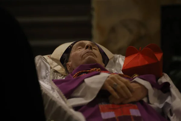 Funeral Body Cardinal Claudio Hummes Cathedral Sao Paulo July 2022 — Foto de Stock