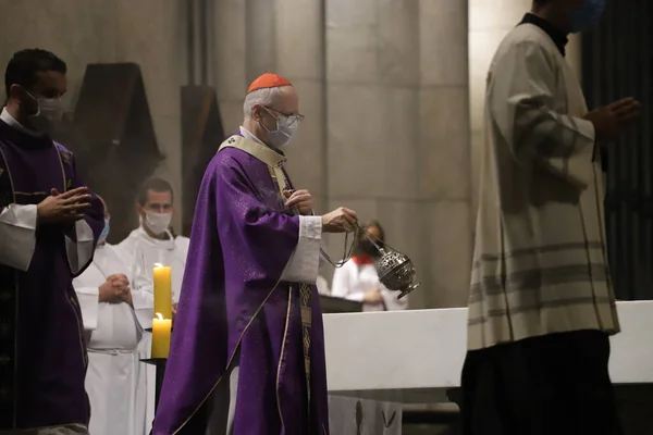 Funeral Corpo Cardeal Claudio Hummes Catedral São Paulo Julho 2022 — Fotografia de Stock