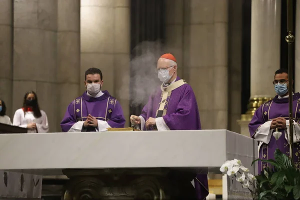 Funeral Body Cardinal Claudio Hummes Cathedral Sao Paulo July 2022 — Photo