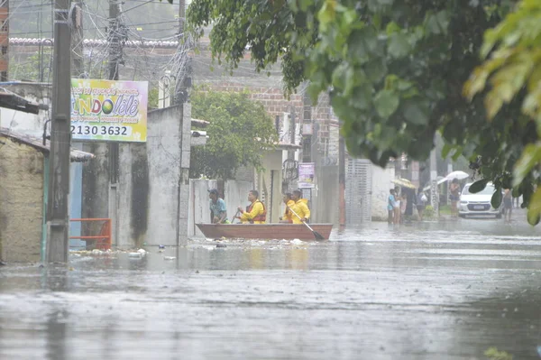 Weather Heavy Rain Weekend Havoc Natal July 2022 Natal Rio — Stock Photo, Image