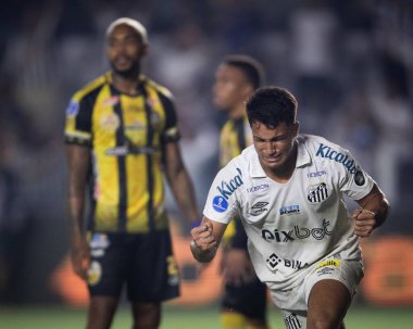 Sudamericana Futbol Kupası - 16. Raunt - Santos Deportivo Tachira 'ya karşı. 6 Temmuz 2022, Santos, Sao Paulo, Brezilya: Santos ve Deportivo Tachira (Venezuela) arasındaki futbol maçı, Sudamericana Futbol Kupası 'nın 16.