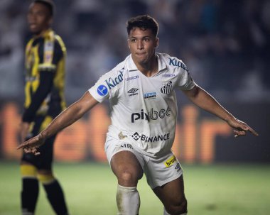 Sudamericana Futbol Kupası - 16. Raunt - Santos Deportivo Tachira 'ya karşı. 6 Temmuz 2022, Santos, Sao Paulo, Brezilya: Santos ve Deportivo Tachira (Venezuela) arasındaki futbol maçı, Sudamericana Futbol Kupası 'nın 16.