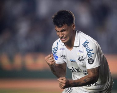 Sudamericana Futbol Kupası - 16. Raunt - Santos Deportivo Tachira 'ya karşı. 6 Temmuz 2022, Santos, Sao Paulo, Brezilya: Santos ve Deportivo Tachira (Venezuela) arasındaki futbol maçı, Sudamericana Futbol Kupası 'nın 16.