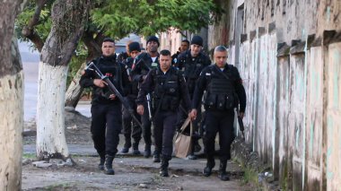 Military Operations in Rio de Janeiro. July 7, 2022, Rio de Janeiro, Brazil: Members of the Military Police carry out an operation in the north of Rio de Janeiro, on Thursday (07) at the Congonha, Faz Quem Quer and Cajueiro hills, in Madureira.