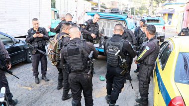 Military Operations in Rio de Janeiro. July 7, 2022, Rio de Janeiro, Brazil: Members of the Military Police carry out an operation in the north of Rio de Janeiro, on Thursday (07) at the Congonha, Faz Quem Quer and Cajueiro hills, in Madureira.