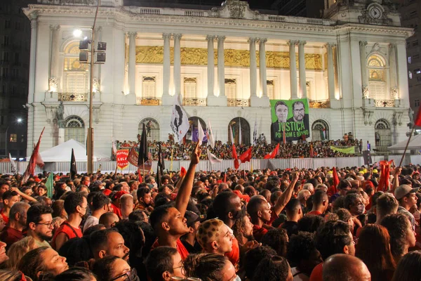 Former President Lula Participates Political Event Allies Cinelandia Rio Janeiro — Fotografia de Stock