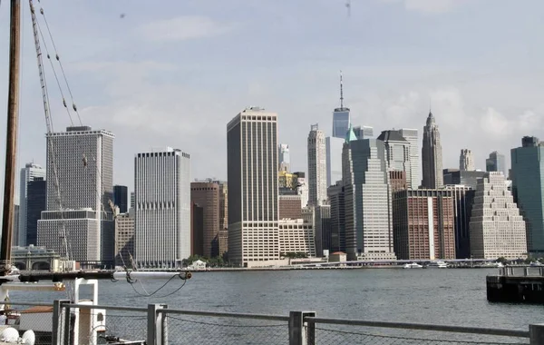 Ciudad Nueva York Visto Desde Brooklyn Marina Julio 2022 Brooklyn — Foto de Stock