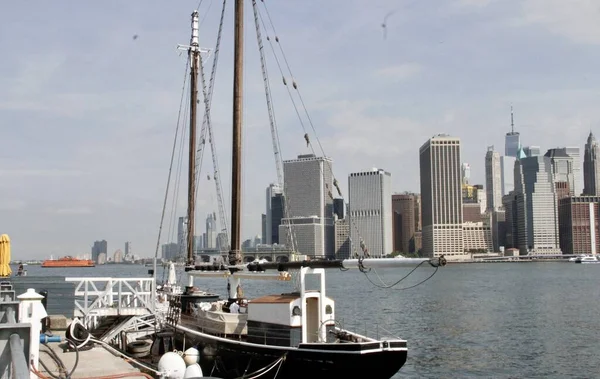 Ciudad Nueva York Visto Desde Brooklyn Marina Julio 2022 Brooklyn — Foto de Stock