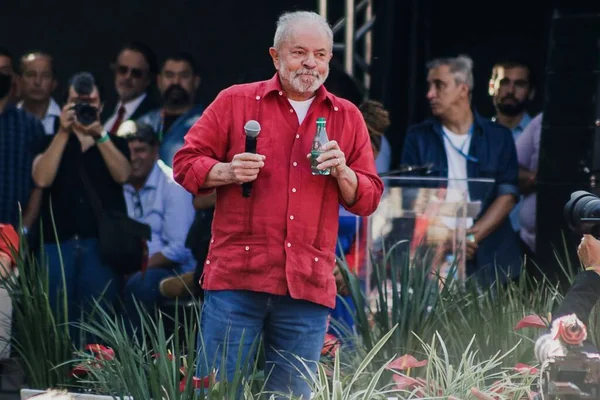 Int Presidente Brasileño Lula Participa Acto Político Con Aliados Diadema —  Fotos de Stock