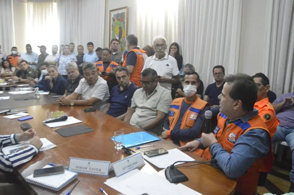 Int Natal City Hall Meets Civil Defense Municipalities Affected Rains — Fotografia de Stock