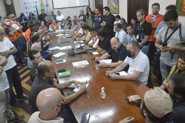 Int Natal City Hall Meets Civil Defense Municipalities Affected Rains — Stok fotoğraf