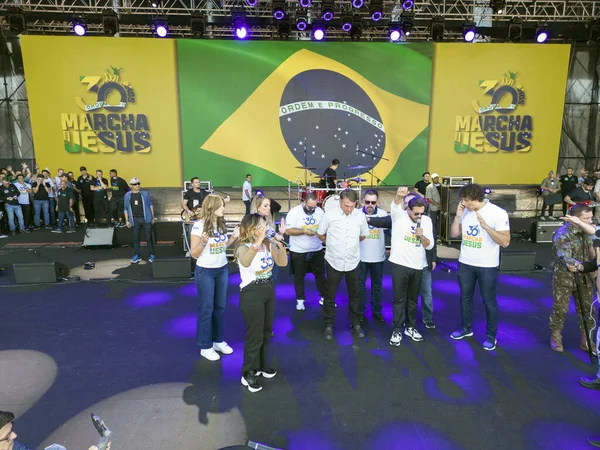 Int Brazilian President Jair Bolsonaro Participates March Jesus Sao Paulo — Stock Photo, Image