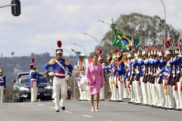 Arrival Ceremony President Hungary Planalto Palace July 2022 Brasilia Federal — ストック写真