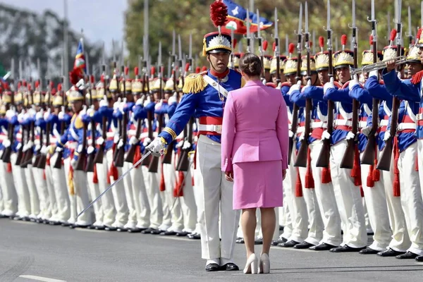 Cérémonie Arrivée Président Hongrie Palais Planalto Juillet 2022 Brasilia District — Photo