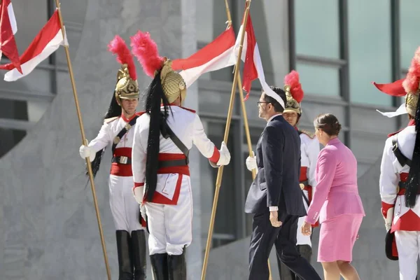 Cérémonie Arrivée Président Hongrie Palais Planalto Juillet 2022 Brasilia District — Photo