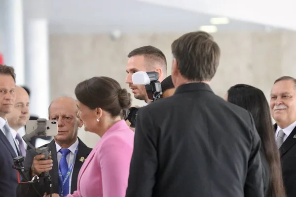 Arrival Ceremony President Hungary Planalto Palace July 2022 Brasilia Federal —  Fotos de Stock