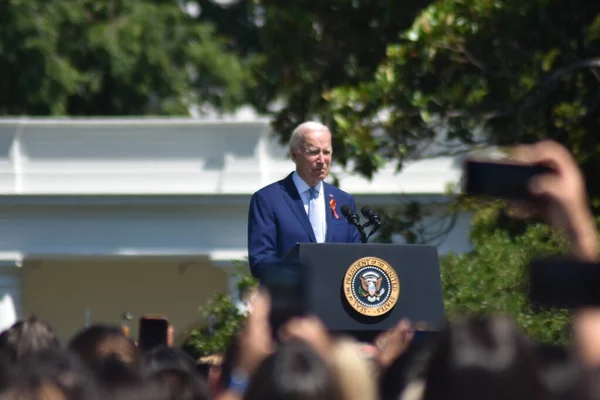 President Joe Biden Speaks White House July 2022 Washington Usa — ストック写真