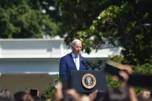 Président Américain Joe Biden Prend Parole Maison Blanche Juillet 2022 — Photo