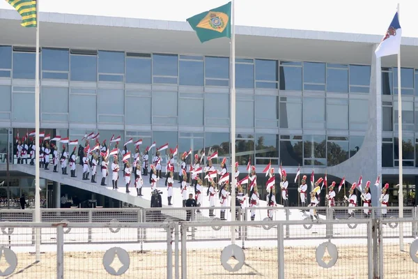 Příjezd Prezidenta Maďarska Paláce Planalto Července 2022 Brasilia Federální Okres — Stock fotografie