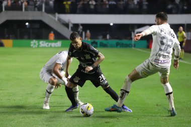 Brezilya Futbol Kupası - 16. Raunt: Santos Corinthians 'a karşı. 13 Temmuz 2022, Santos, Sao Paulo, Brezilya: Santos ve Corinthians arasındaki futbol maçı, Brezilya Futbol Kupası - 16. Raunt, Santos, Sao Paulo Stadyumu 'nda düzenlendi.
