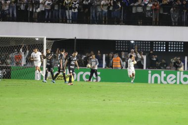 Brezilya Futbol Kupası - 16. Raunt: Santos Corinthians 'a karşı. 13 Temmuz 2022, Santos, Sao Paulo, Brezilya: Santos ve Corinthians arasındaki futbol maçı, Brezilya Futbol Kupası - 16. Raunt, Santos, Sao Paulo Stadyumu 'nda düzenlendi.