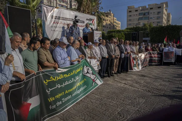 Palestinians Take Part Protest President Joe Biden Visit Cisjordania July — ストック写真