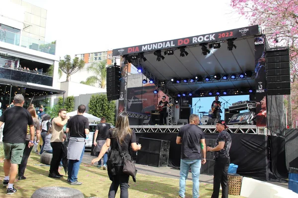 Public Enjoys Attractions World Rock Day Curitiba July 2022 Curitiba — Stock Photo, Image