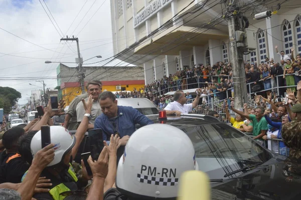 Prezydent Brazylii Jair Bolsonaro Uczestniczy Marszu Jezusem Wolnością Mieście Natal — Zdjęcie stockowe