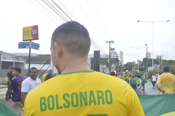 Brezilya Cumhurbaşkanı Jair Bolsonaro Natal Kentinde Düzenlenen Özgürlük Yürüyüşü Katıldı — Stok fotoğraf