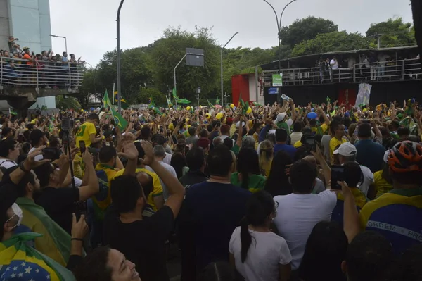 Президент Бразилии Джаир Болсонаро Участвует Марше Иисусом Свободу Городе Наталь — стоковое фото