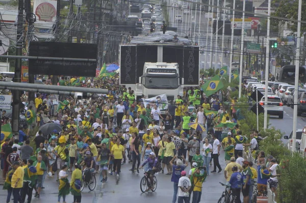 Presidente Brasileño Jair Bolsonaro Participa Marcha Con Jesús Por Libertad — Foto de Stock