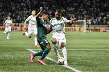 Brezilya Futbol Şampiyonası - Palmeiras Cuiaba 'ya karşı. 18 Temmuz 2022, Sao Paulo, Brezilya: Palmeiras ile Cuiaba arasındaki futbol maçı, 17. Brezilya Futbol Şampiyonası için geçerli, Sao Paulo 'daki Allianz Parque Stadyumu' nda 18 Temmuz Pazartesi günü yapıldı. Baba!