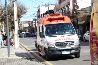 Civil Defense of Brazil conducts emergency drill in hospitals in the city of Curitiba. July 19, 2022, Curitiba, Parana, Brazil: Simulated emergency exercise is carried out by the Civil Defense at Sao Vicente and Cruz Vermelha hospitals