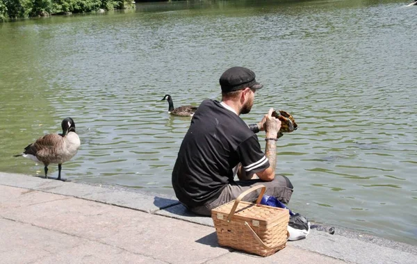 Sunny Day Central Park July 2022 New York Usa Some — 스톡 사진