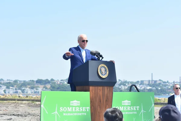 President Joe Biden Delivers Speech Climate Emergency Massachusetts July 2022 — Stock Photo, Image