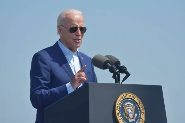 President Joe Biden Delivers Speech Climate Emergency Massachusetts July 2022 — ストック写真