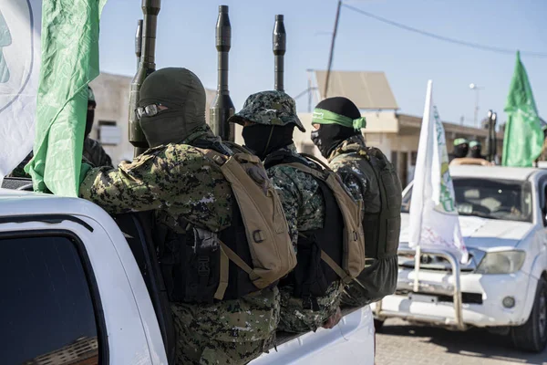 Hamas Holds Military Parade Remember Israel 2014 Offensive July 2022 — Stok fotoğraf