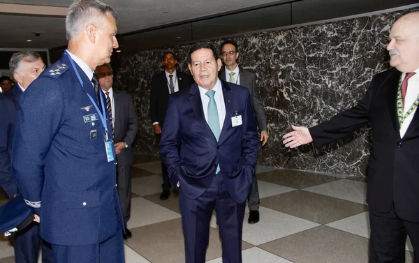 Vice President Brazil Hamilton Mourao Speaks Joint Women Peace Security —  Fotos de Stock