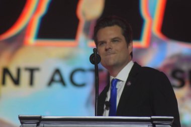 Tampa, Florida 'dan Birleşik Devletler Kongre Üyesi Matt Gaetz. 23 Temmuz 2022, Tampa, Florida, ABD: ABD Kongre Üyesi Matt Gaetz, Florida 'da gerçekleşen ABD Öğrenci Eylem Zirvesi 2022' de açıklama yaptı. T