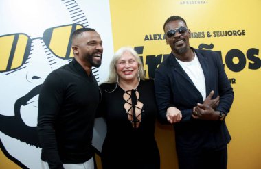 Brazilian singers Alexandre Pires and Seu Jorge sing hits during the 'Irmaos' tour show in Rio de Janeiro. July 24, 2022, Rio de Janeiro, Brazil: Brazilian singers Alexandre Pires and Seu Jorge sing hits during the show of the 'Irmaos' 