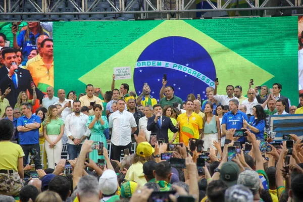 Jair Bolsonaro Nun Brezilya Cumhurbaşkanı Olarak Yeniden Seçilmesi Için Resmi — Stok fotoğraf