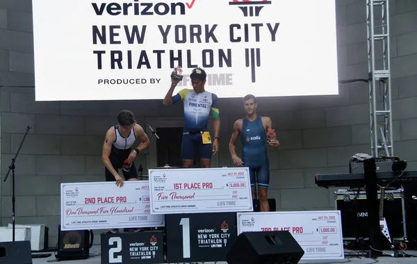 Podium Verizon New York City Triathlon July 2022 New York —  Fotos de Stock