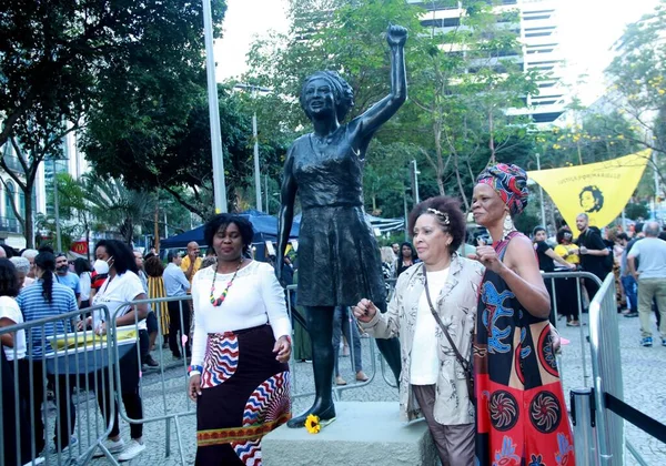 Statue Former Brazilian Councilor Marielle Franco Inaugurated Rio Janeiro July — Fotografia de Stock