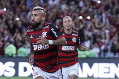 Brezilya Futbol Şampiyonası: Flamengo, Atletico-GO 'ya karşı. 30 Temmuz 2022, Rio de Janeiro, Brezilya: Brezilya 'daki Maracana Stadyumu' nda düzenlenen Brezilya Futbol Şampiyonası 'nın 20. turu için geçerli olan Flamengo ve Atletico-GO arasındaki futbol maçı