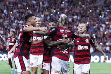 Brezilya Futbol Şampiyonası: Flamengo, Atletico-GO 'ya karşı. 30 Temmuz 2022, Rio de Janeiro, Brezilya: Brezilya 'daki Maracana Stadyumu' nda düzenlenen Brezilya Futbol Şampiyonası 'nın 20. turu için geçerli olan Flamengo ve Atletico-GO arasındaki futbol maçı