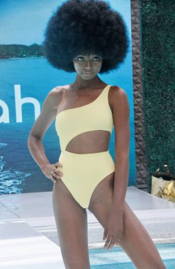New York Swim Week : Wu-Sah Collection NYSW22. July 30, 2022, New York, USA: Models parade Wu-Sah collection during the 2022 New York Swim Week taking place on Saturday (30) at Life Time SkyDeck in New York. 